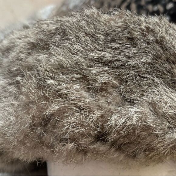 REAL RABBIT FUR HAT skully cap rare head piece accessory beanie scarf unisex - Picture 7 of 13
